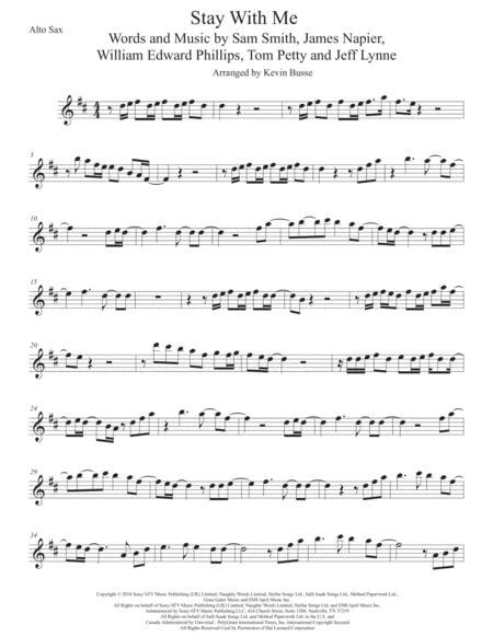 Stay With Me Alto Sax By Sam Smith Digital Sheet Music For