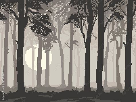 Pixel Background With Forest For Games And Mobile Applications Pixel