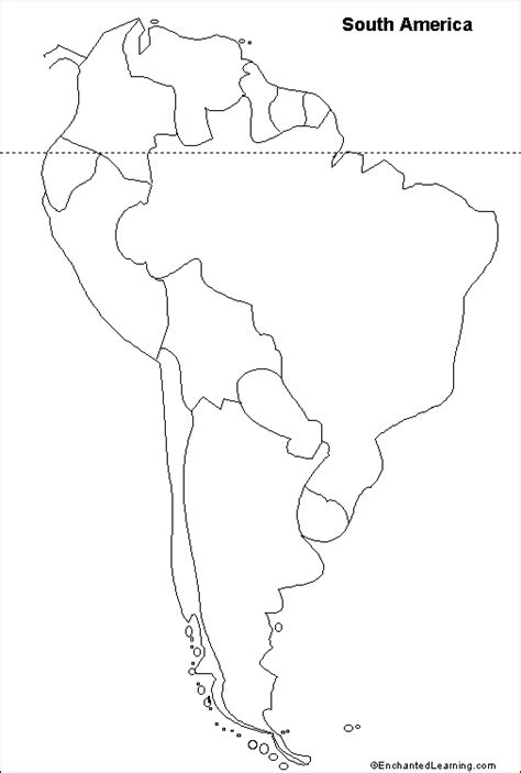Printable Blank Map Of South America