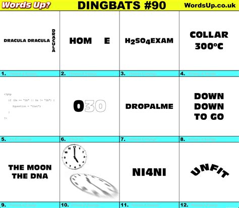 Please find below all the dingbats answers, cheats and solutions for all the game levels. Words Up? Dingbat Puzzles