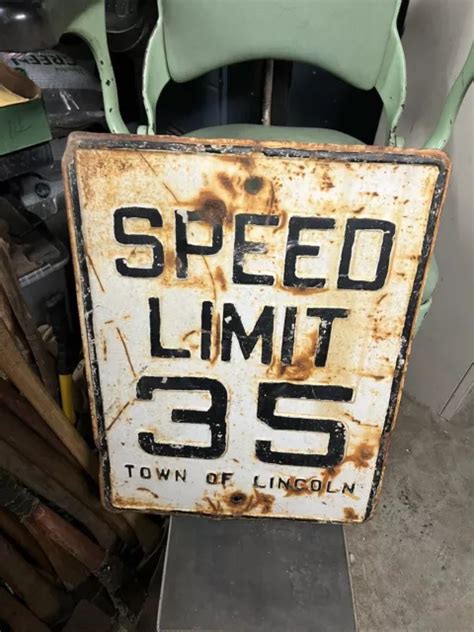 Old Vermont Vt Speed Limit 35 Mph Town Of Lincoln Embossed Road Highway
