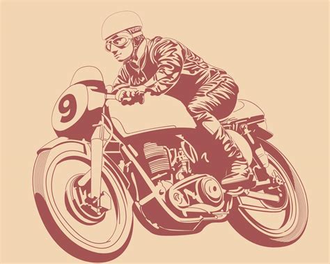 Ride A Cafe Racer Motorcycle Illustration 19564240 Vector Art At Vecteezy