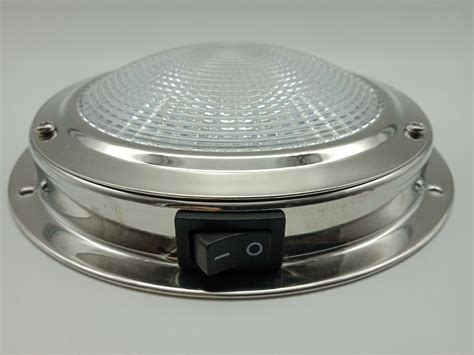 12 Volt Led Dome Light Stainless Steel Caravan Or Boat 140mm Diameter