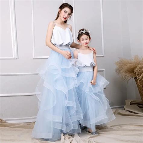 Mother Daughter Dresses White Fmily Matching Party Dress Wedding Dress