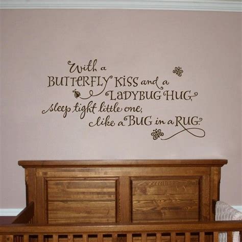 Nursery Wall Decal With A Butterfly Kiss And A Ladybug Hug Etsy Nursery Wall Decals