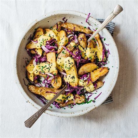 Warm Fingerling Potatoes With Garlic Tumeric Sauce Get This And