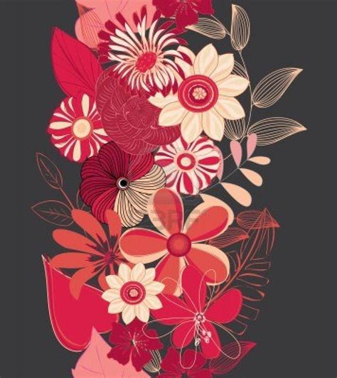 Abstract Vertical Flower Seamless Pattern Background Patterns