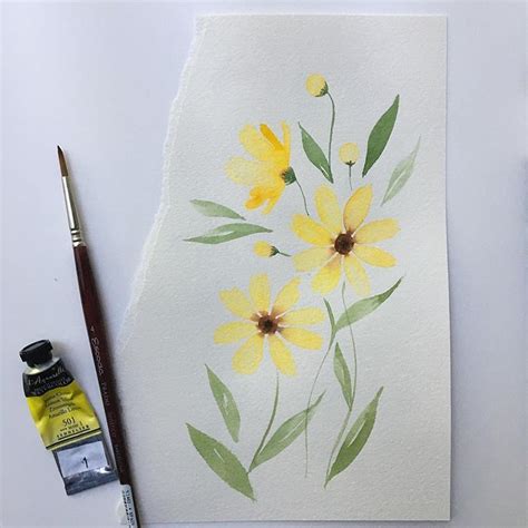 Watercolor Rudbeckias 🎨 ️🌼 Watercolor Watercolorflowers Art