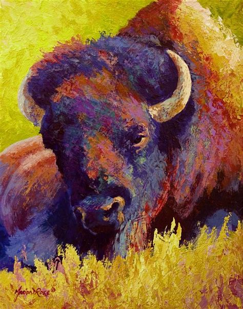 Bison Painting Timeless Spirit By Marion Rose Rose Painting