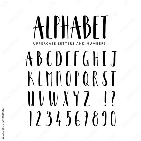 Hand Drawn Vector Alphabet Sans Serif Brush Font Isolated Letters