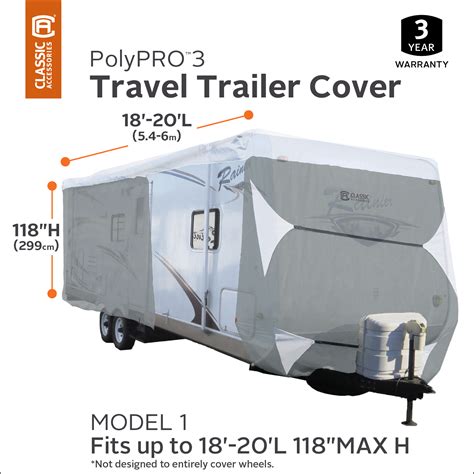 Classic Accessories Overdrive Polypro 3 Deluxe Travel Trailer Cover Or