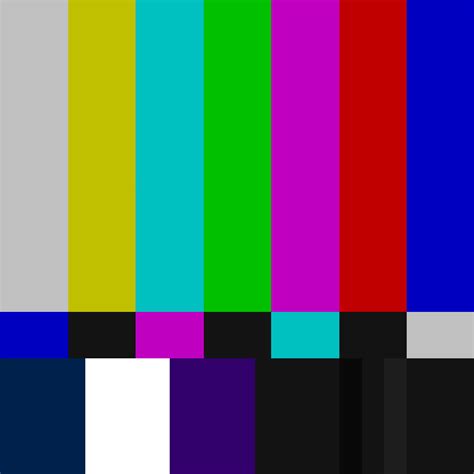 I've been creating test pattern videos in varying formats using resolve. File:500 x 500 SMPTE Color Bars.png - Wikimedia Commons