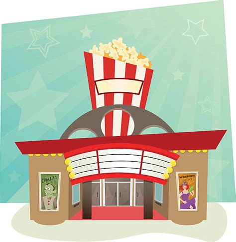 Paper craft, party invites, digital scrapbooking. Movie Theater Exterior Clip Art, Vector Images ...