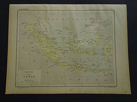 Indonesia Old Map Of Sunda Archipelago 1896 Antique Etsy Old Map