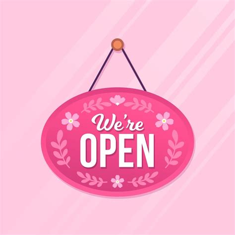 We Are Open Sign Concept Free Vector