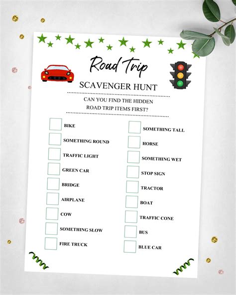 road trip scavenger hunt road adventure scavenger hunt game car trip game instant digital