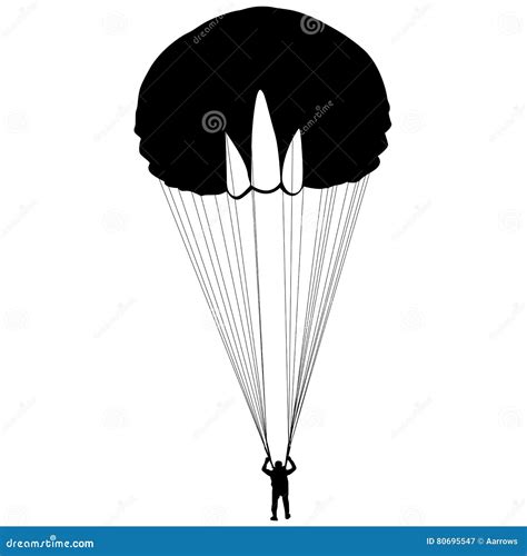 Les Silhouettes De Parachutiste Parachutant Une Illustration De Vecteur