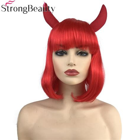 Strongbeauty Halloween Party Redblonde Wigs Costume Blonde Wig With