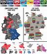 Map of the German federal election 2017, showing the winning party vote ...