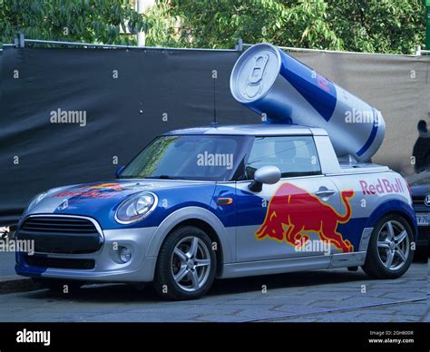 Red Bull Promotional Mini Cooper Carmilanitaly Stock Photo Alamy