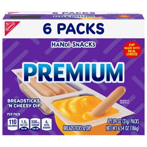 Handi Snacks Premium Breadsticks N Cheese Dip Snack Packs 6 Ct 109