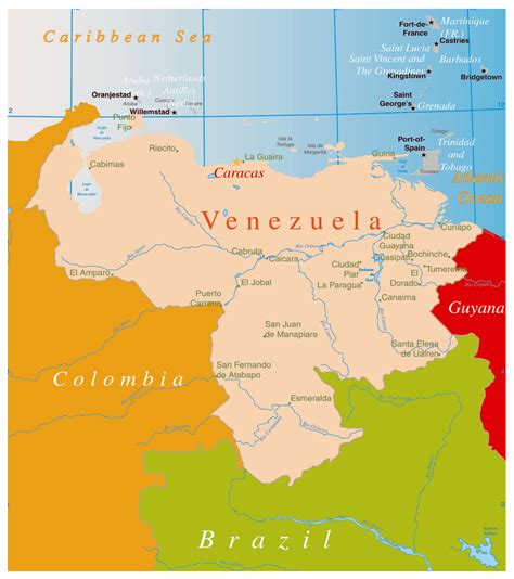 Grande Mapa Pol Tico De Venezuela Con Principales Ciudades Venezuela