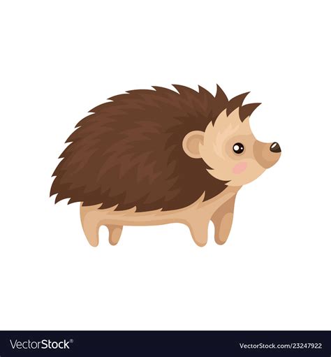 Lovely Hedgehog Prickly Animal Cartoon Character Vector Image