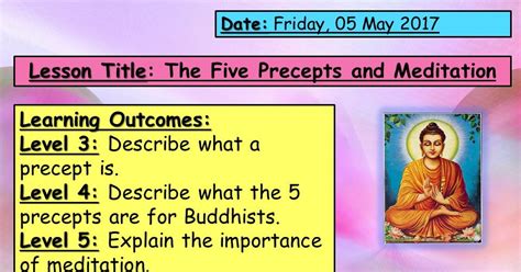 five precepts and meditation ks3 buddhism teaching resources