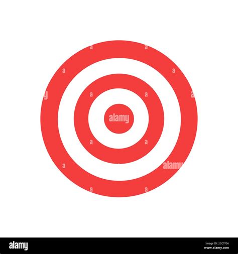 Red And White Circles Target Darts Icon Archery Aim Vector Symbol