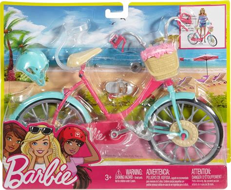 Barbie Bicycle For Dolls Pink Bike With Helmet Set Of Barbie