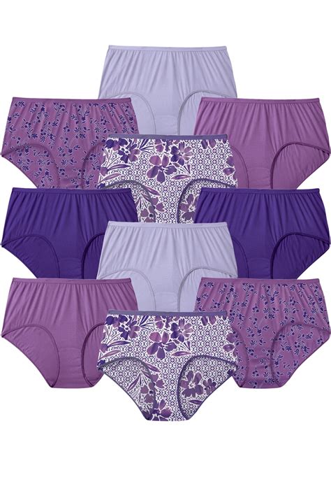 comfort choice women s plus size cotton brief 10 pack underwear