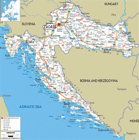 Croazia Cartina CROAZIA MAPPA DETTAGLIATA Wroc Awski Informator