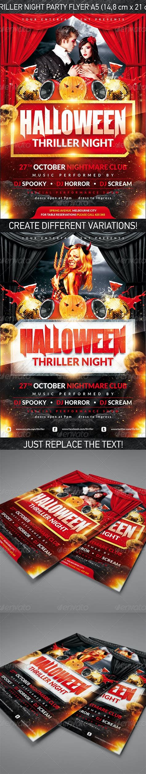 Halloween Thriller Night Party Flyer Print Templates Graphicriver