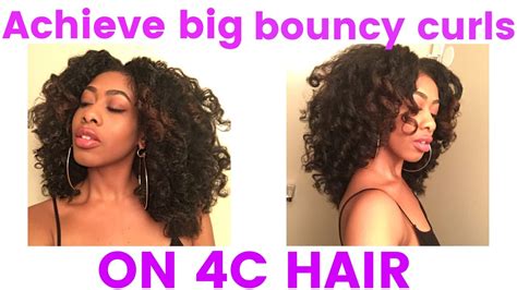 Big Bouncy Roller Set On 4c Natural Hair Youtube