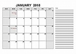 Free 2018 PDF Calendar Templates - Download & Print 2018 calendar PDF