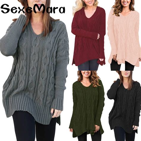 Autumn Women Casual Sexy Ladies V Neck Long Sleeve Cocoon Sweaters Fashion Hollow Jumpers