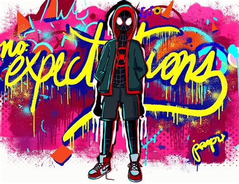 Spiderman Expectations Graffiti Expectations Miles Morales Hd