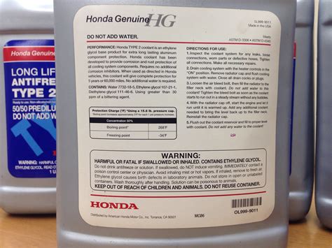 Powertrain Honda Antifreeze Coolant Type 2 4 Bottles Of 1 Us