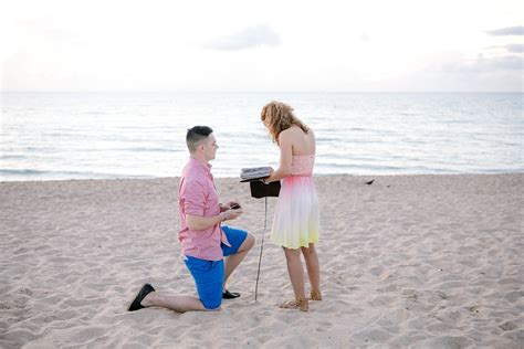 Romantic Beach Proposal Featured In The Knot Fort Lauderdale Engagement