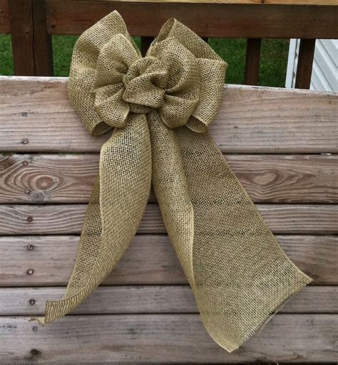 10 Deco Mesh Burlap Bow In Tan Made By Me Using A Diy Tutorial It