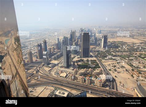 Aerial View From The Top Of Burj Khalifa Dubai United Arab Emirates