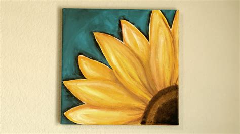 Sunflower Painting Tutorial For Beginners Painting With Red Diy Canvas Art Painting