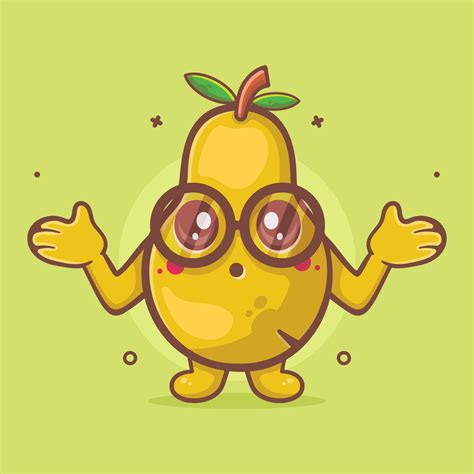 Funny Pear Fruit Character Mascot With Confused Gesture Isolated
