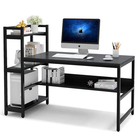 Tribesigns Computer Desk With 4 Tier Storage Shelves 60 Inch Modern