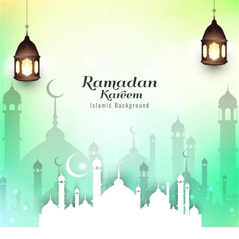 Ramadán Kareem Festival Islámico De Fondo Vector Premium