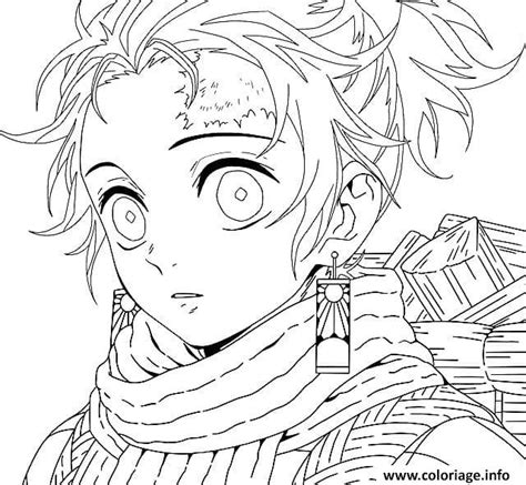 Coloriage Cute Tanjiro Kamado Demon Slayer JeColorie