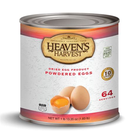 Freeze Dried Eggs Powdered 10 Can Heavens Harvest Store
