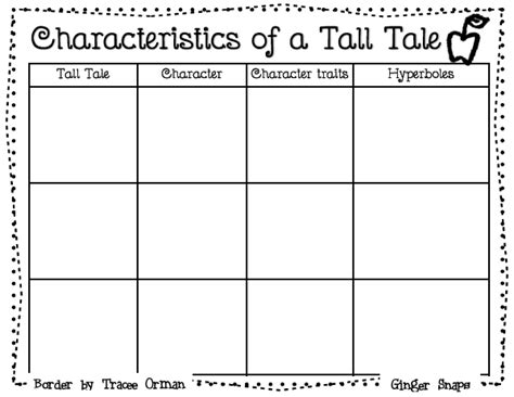 Free printable fairy tale graphic organizer. Characteristics of a Tall Tale graphic organizer | Reading ...