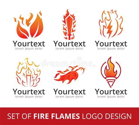 Flame Logo Set Thunder Stock Illustrations 32 Flame Logo Set Thunder