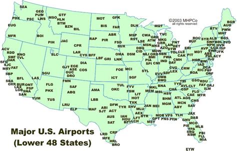 Usa Map With Airports Printable Map Of Usa